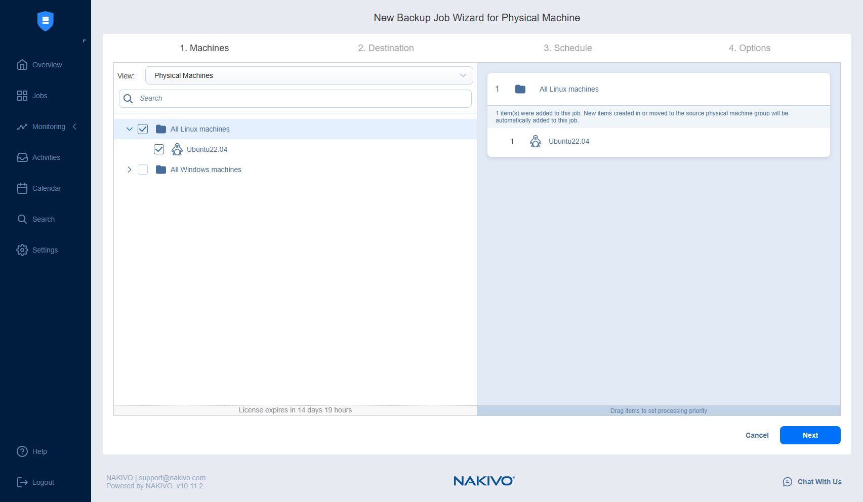 Nakivo - Backup target